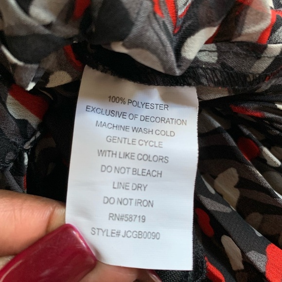 Choices Sheer Chiffon Button Down Shirt - Picture 10 of 11